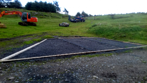 The new concrete pad for winter feeding
